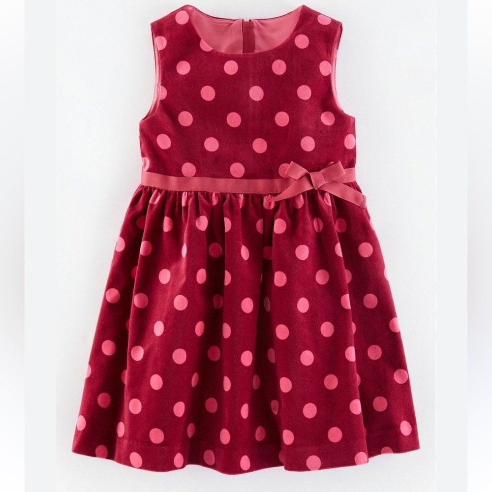 Mini Boden Spotty Velvet Fit & Flare Dress 6/7